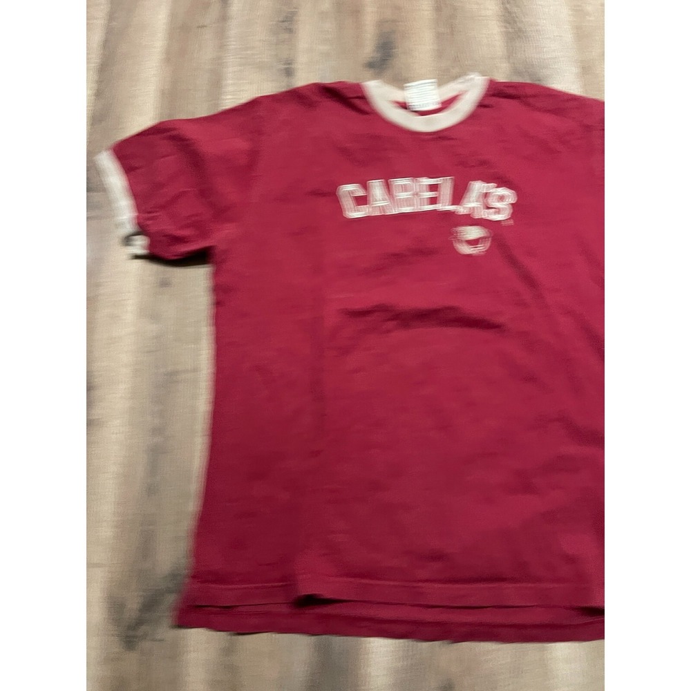 Cabela's Shirt, Men's Size Large, Red, Logo, Short Sleeve, Crew Neck - Picture 4 of 10